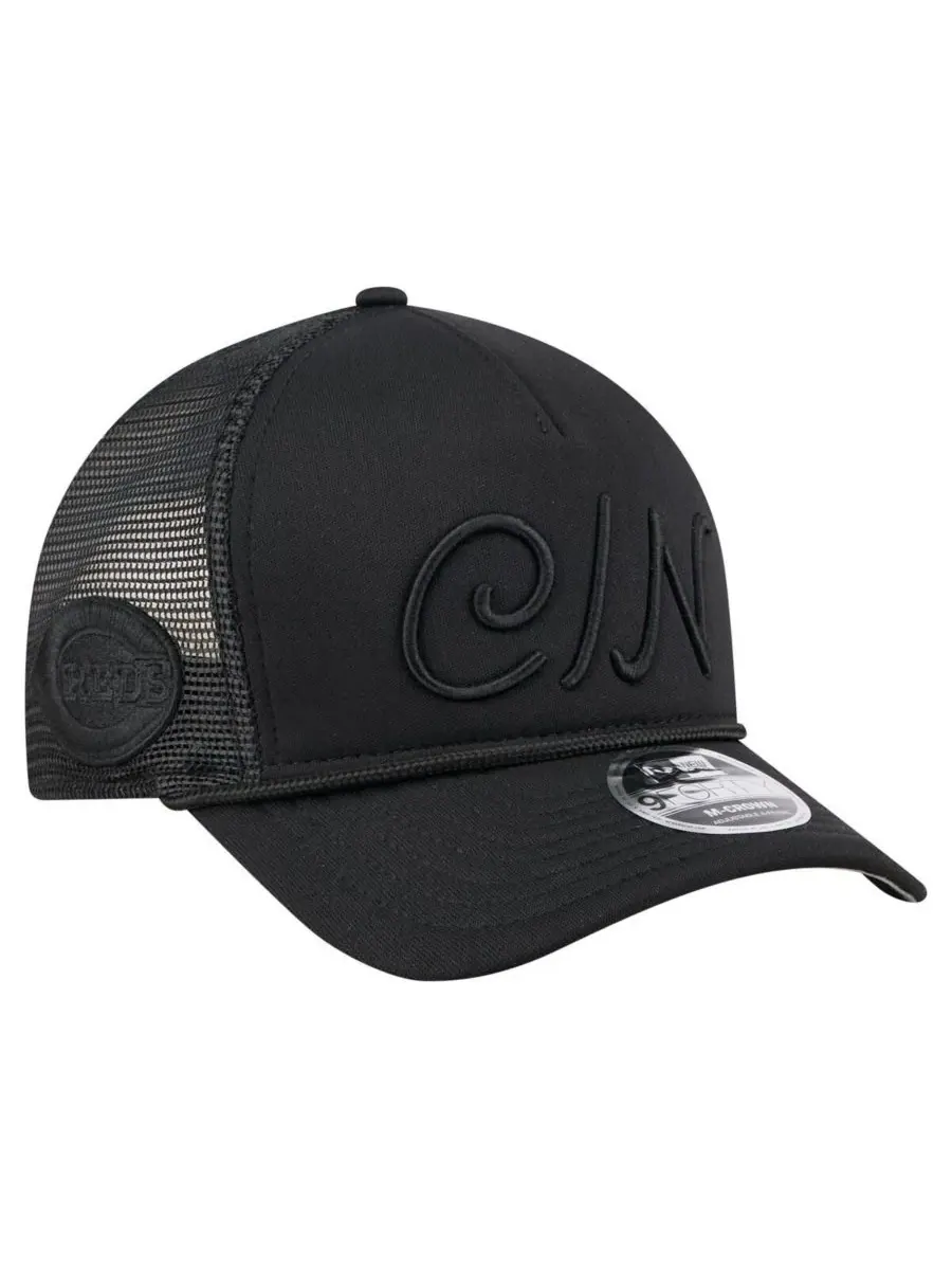 New Era Мужская черная регулируемая бейсболка Cincinnati Reds City Initial 9FORTY A-Frame M-Crown — изображение 3 из 4
