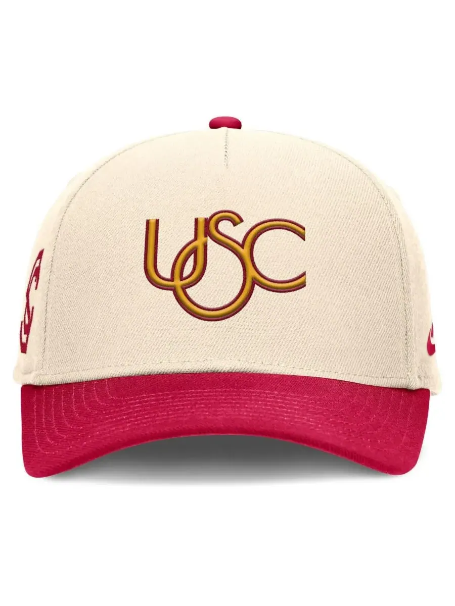Мужская регулируемая кепка Natural/Cardinal USC Trojans Academic Rise Dri-FIT Nike — изображение 2 из 4, красный