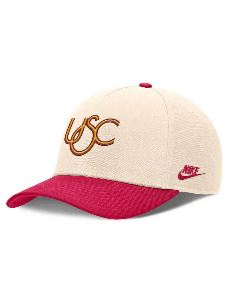 Мужская регулируемая кепка Natural/Cardinal USC Trojans Academic Rise Dri-FIT Nike — изображение 3 из 4, красный