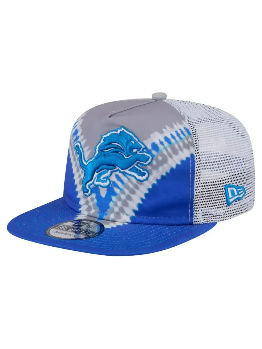 New Era Мужская серо-синяя бейсболка-снепбек с символикой команды Detroit Lions в стиле ретро — изображение 1 из 5