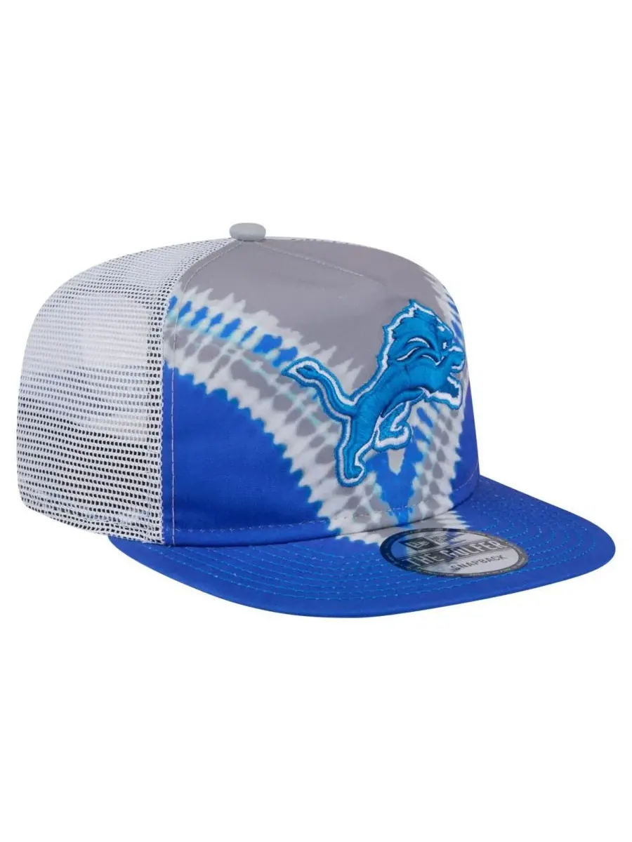 New Era Мужская серо-синяя бейсболка-снепбек с символикой команды Detroit Lions в стиле ретро — изображение 4 из 5