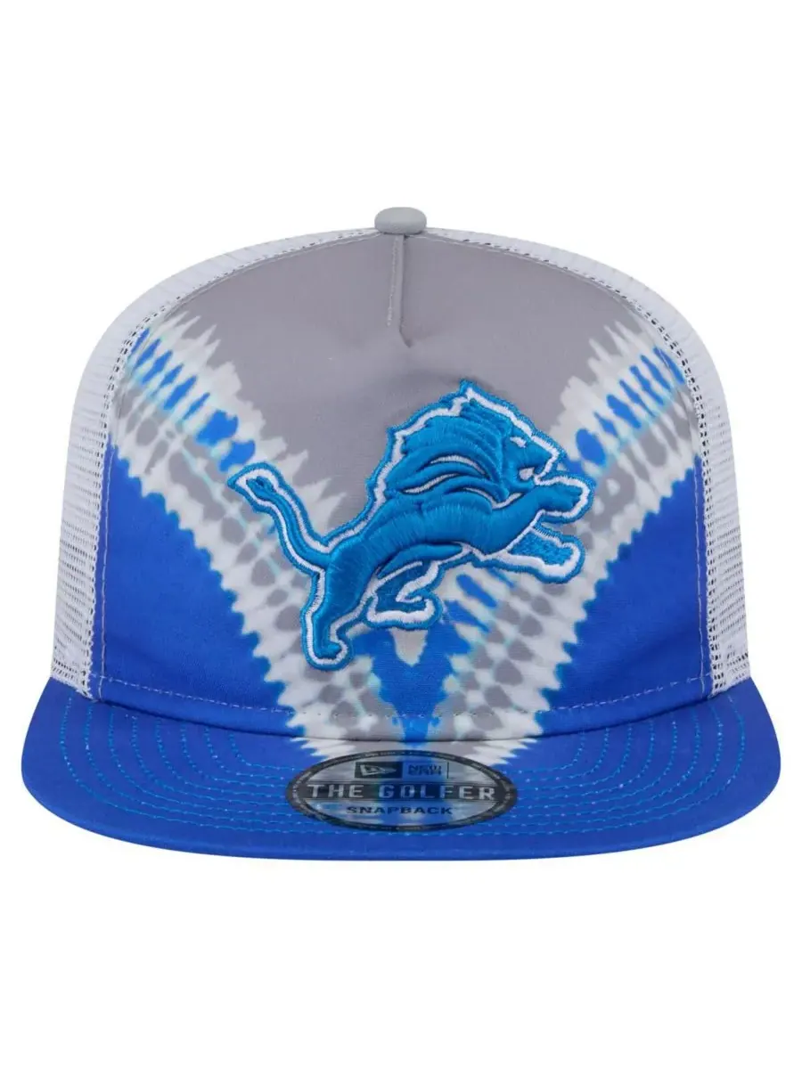 New Era Мужская серо-синяя бейсболка-снепбек с символикой команды Detroit Lions в стиле ретро — изображение 5 из 5