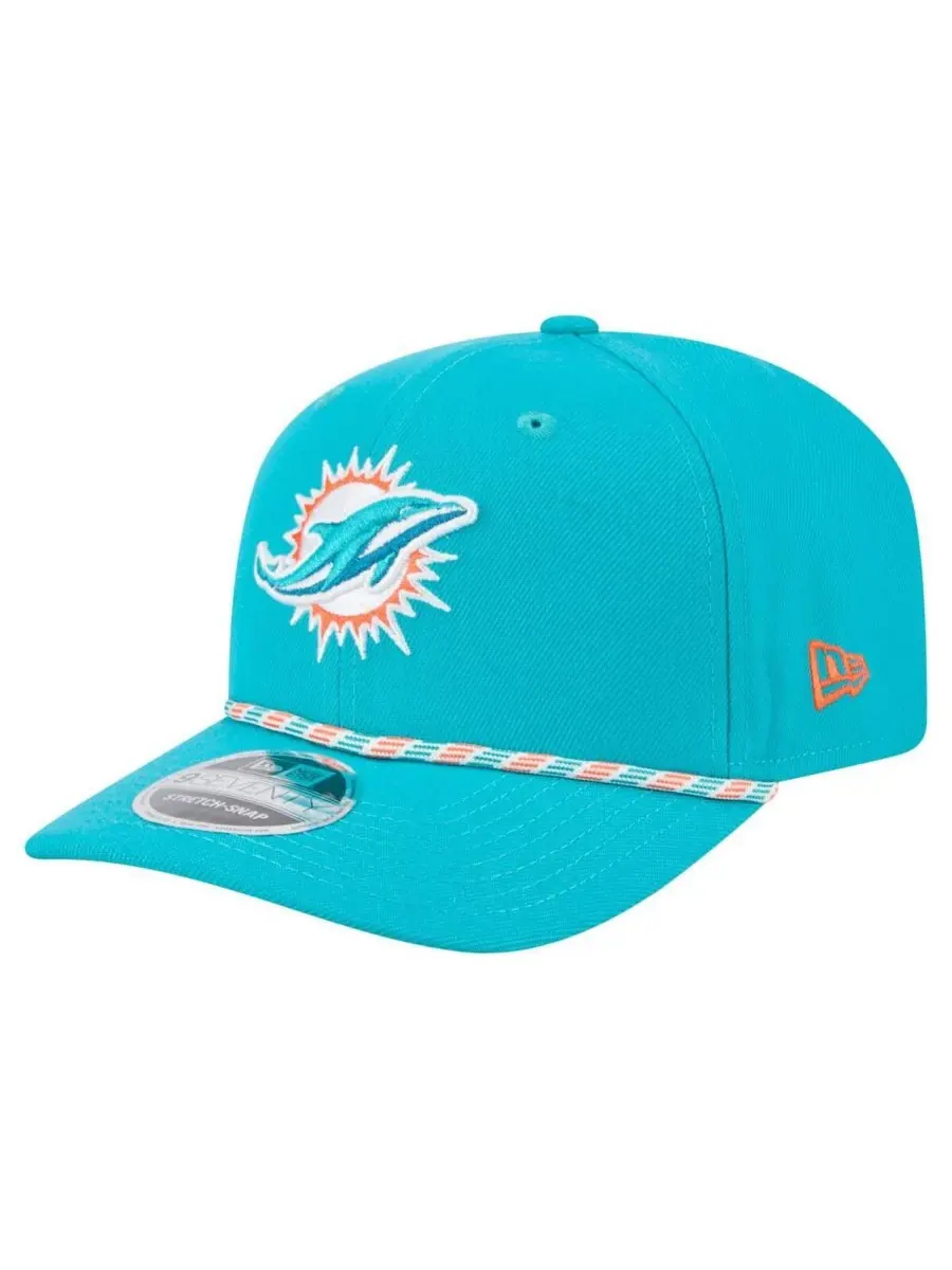 New Era Мужская кепка Aqua Miami Dolphins Gameday Multi Rope 9SEVENTY Stretch-Snap Hat — изображение 1 из 5, голубой