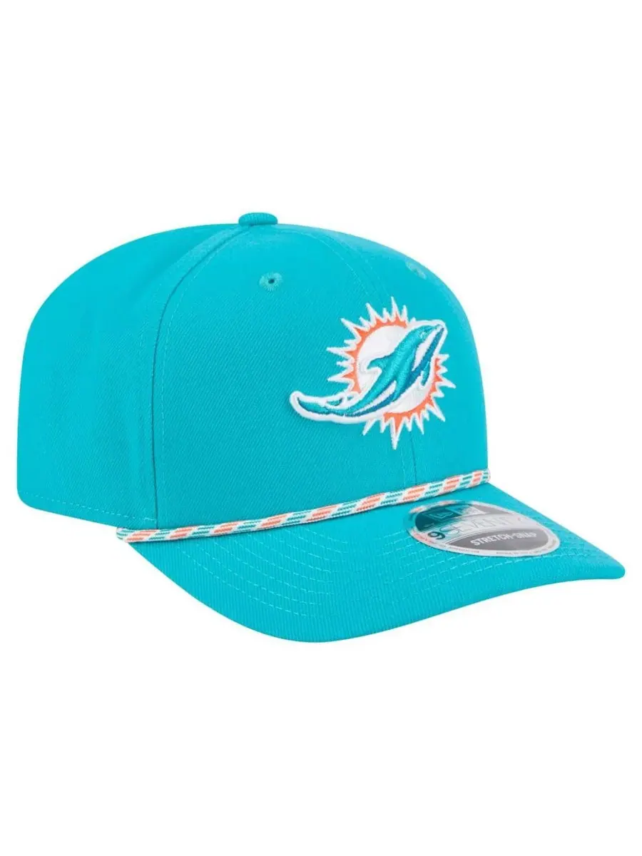 New Era Мужская кепка Aqua Miami Dolphins Gameday Multi Rope 9SEVENTY Stretch-Snap Hat — изображение 2 из 5, голубой