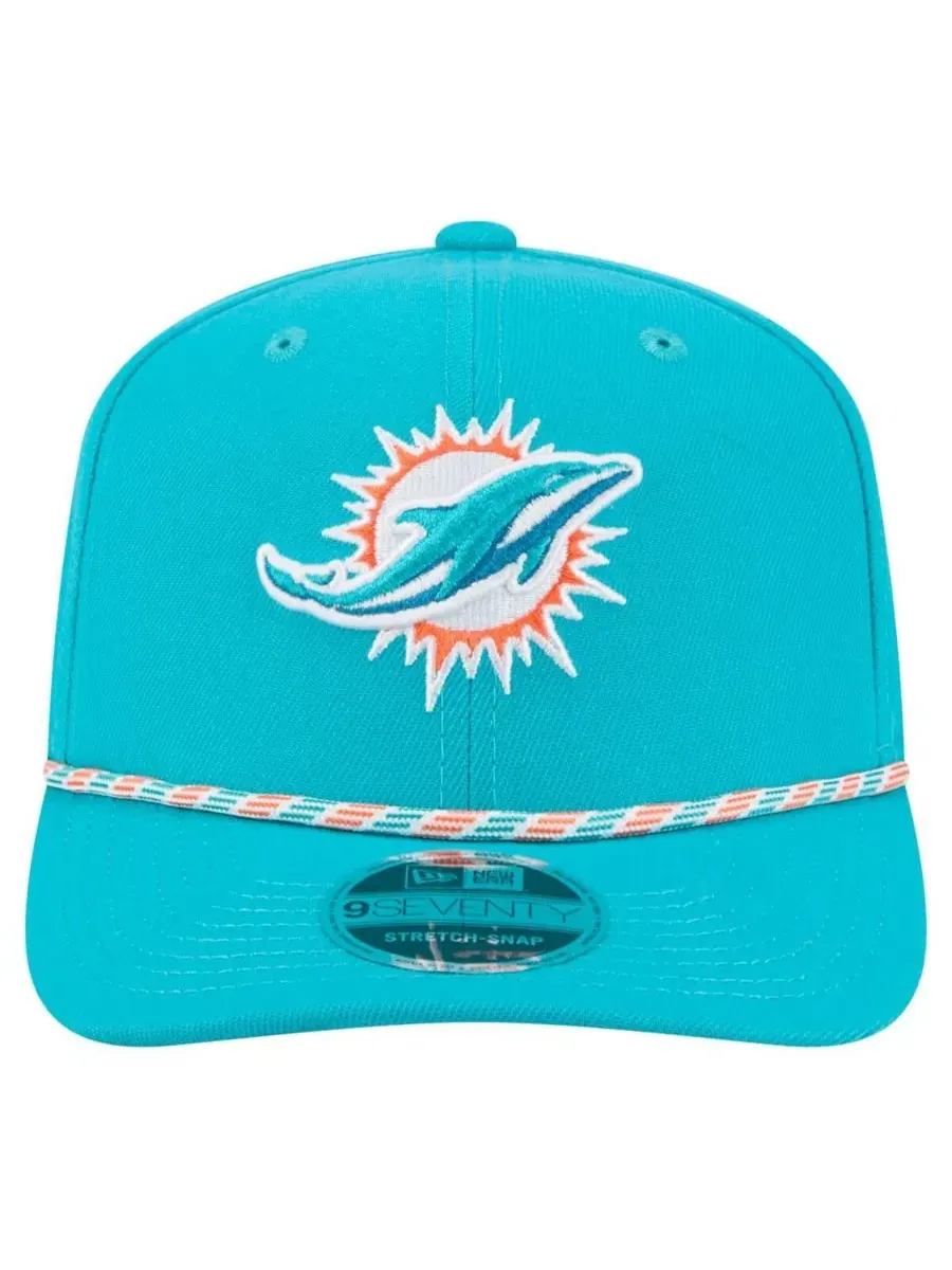 New Era Мужская кепка Aqua Miami Dolphins Gameday Multi Rope 9SEVENTY Stretch-Snap Hat — изображение 4 из 5, голубой