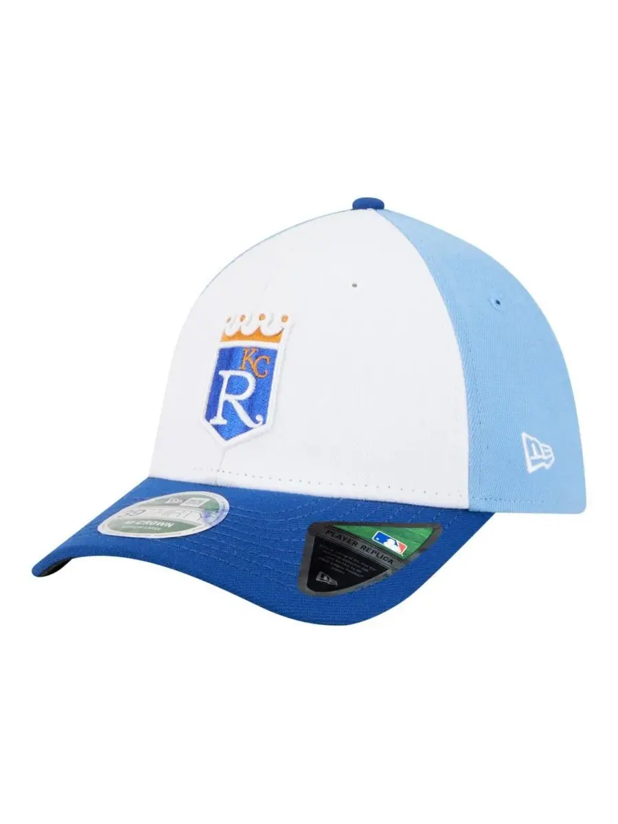 New Era Мужская белая/королевская бейсболка Kansas City Royals Player Replica 39THIRTY M-Crown Flex — изображение 1 из 3