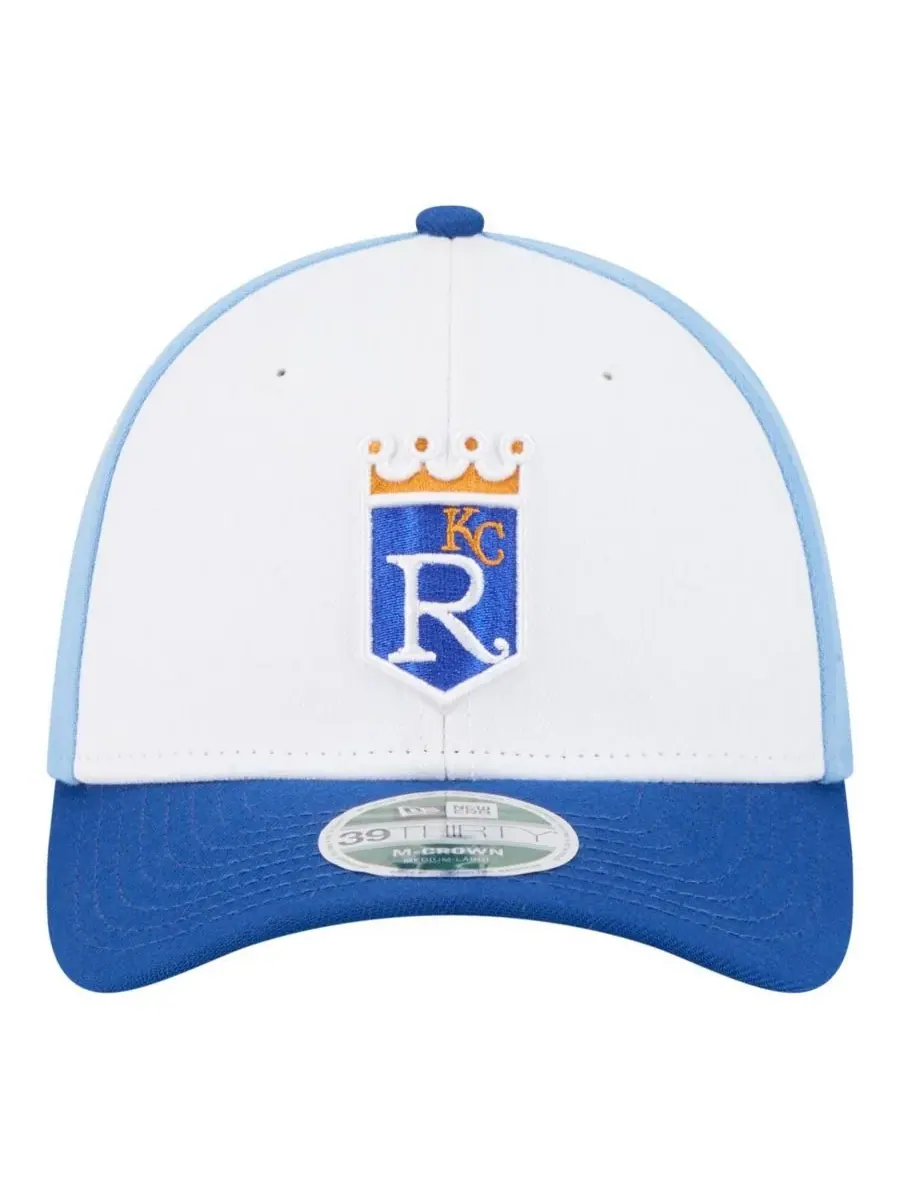 New Era Мужская белая/королевская бейсболка Kansas City Royals Player Replica 39THIRTY M-Crown Flex — изображение 3 из 3