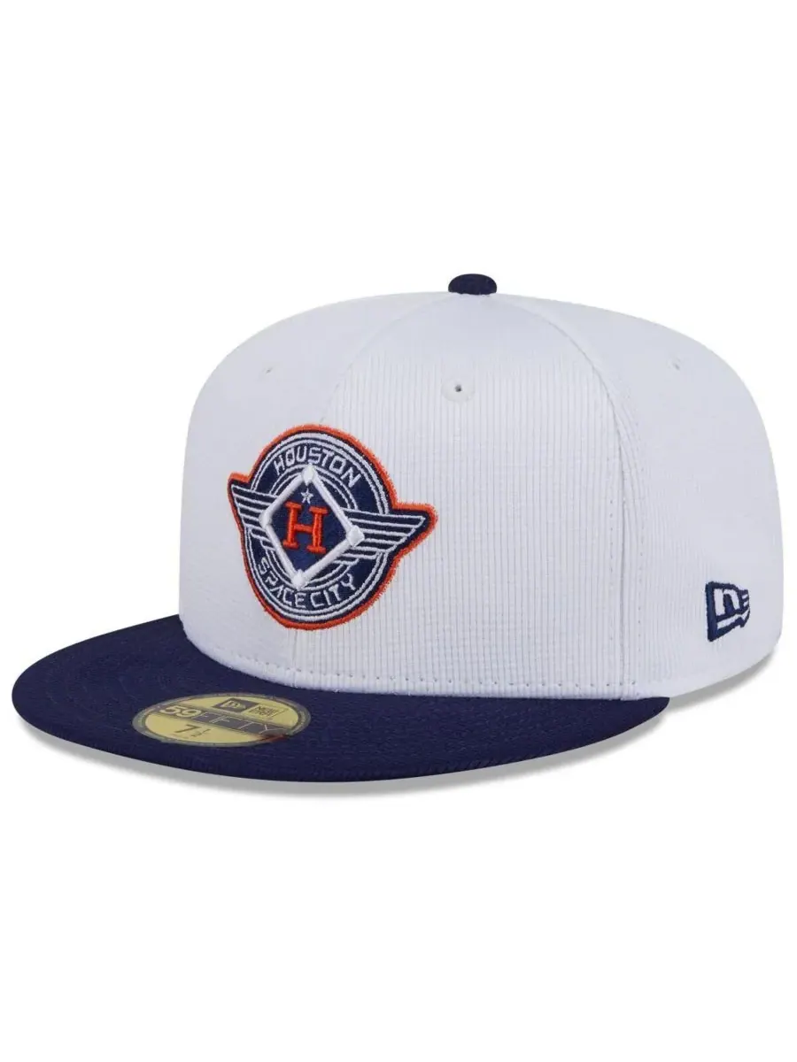 New Era Мужская бейсболка Houston Astros 2025 City Connect Batting Practice 59FIFTY — изображение 1 из 5, белый темно-синий