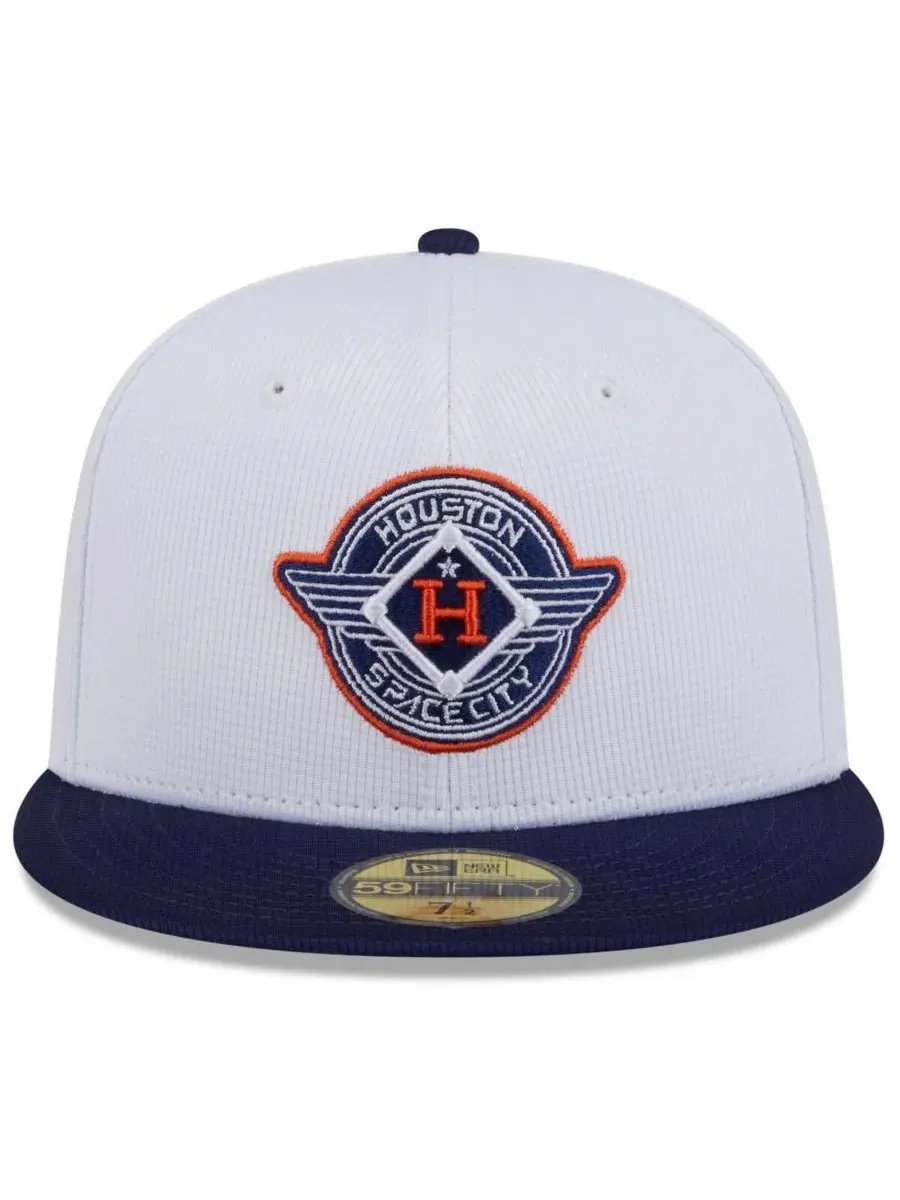 New Era Мужская бейсболка Houston Astros 2025 City Connect Batting Practice 59FIFTY — изображение 2 из 5, белый темно-синий
