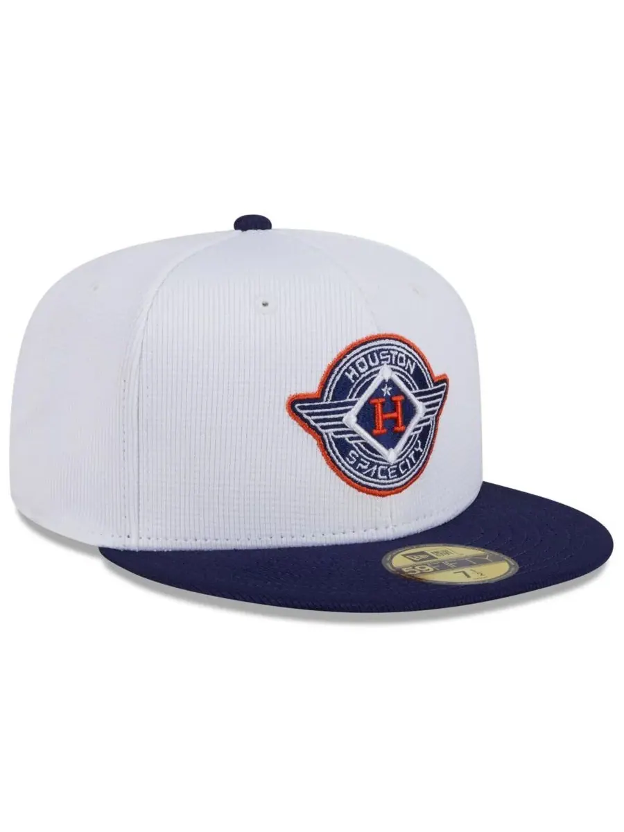 New Era Мужская бейсболка Houston Astros 2025 City Connect Batting Practice 59FIFTY — изображение 4 из 5, белый темно-синий