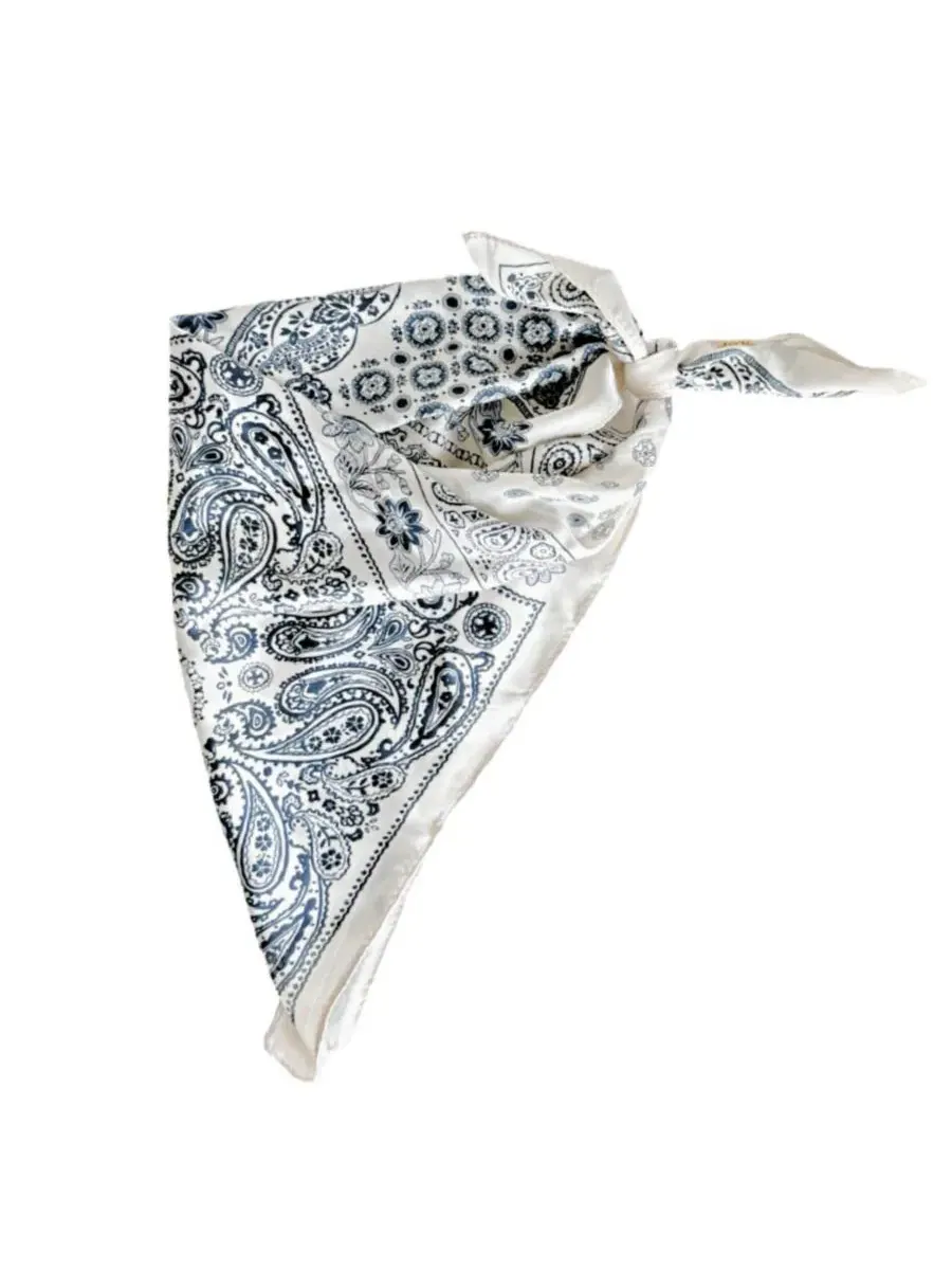 Шелковый платок с принтом Paisley Satin Headscarf Headbands of Hope — белый