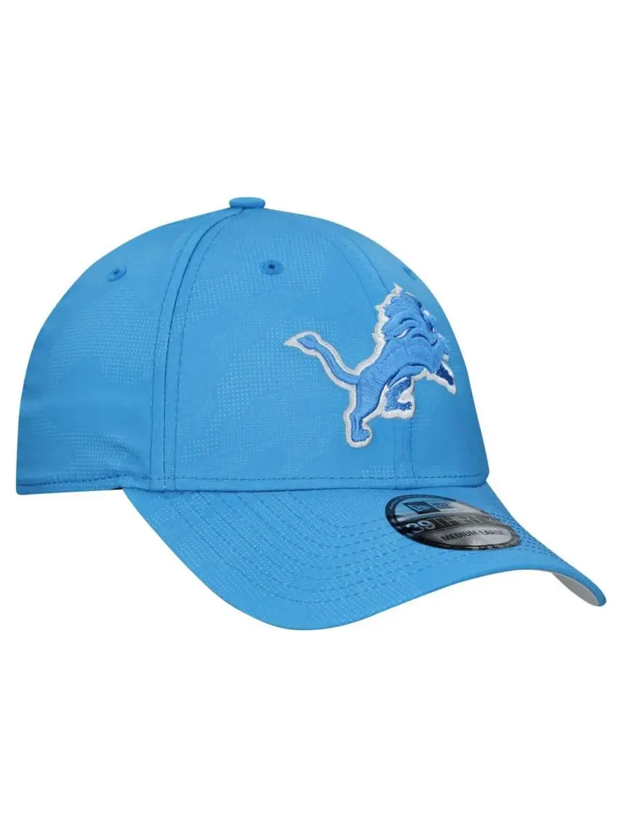New Era Мужская синяя кепка Detroit Lions в тональном камуфляже 39THIRTY, эластичная посадка — изображение 3 из 4, синий