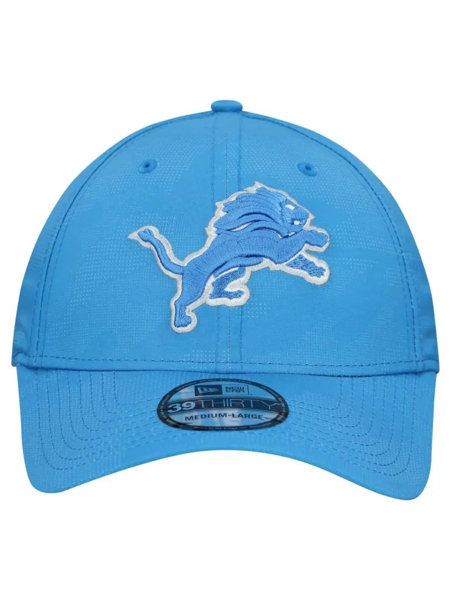 New Era Мужская синяя кепка Detroit Lions в тональном камуфляже 39THIRTY, эластичная посадка — изображение 4 из 4, синий