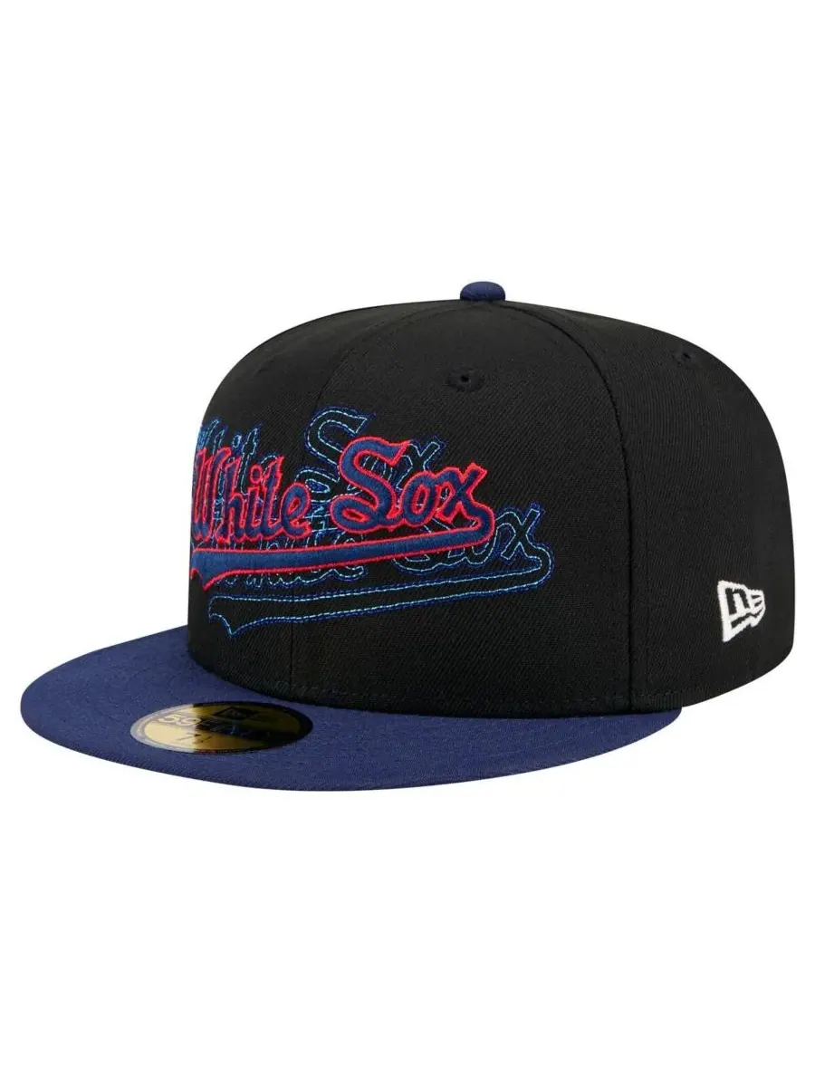New Era Мужская черная бейсболка Chicago White Sox Shadow Stitch 59FIFTY — изображение 1 из 5, черный