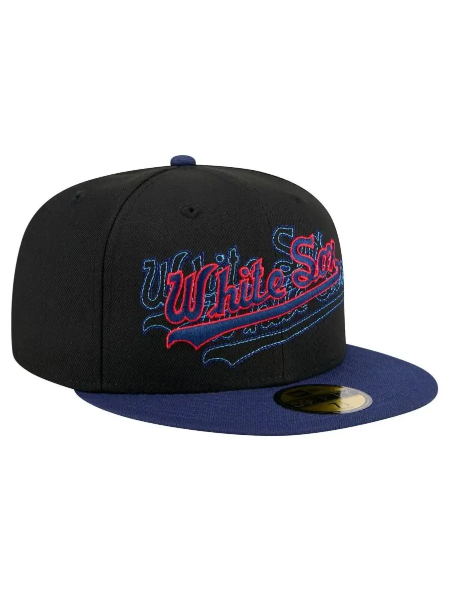 New Era Мужская черная бейсболка Chicago White Sox Shadow Stitch 59FIFTY — изображение 4 из 5, черный