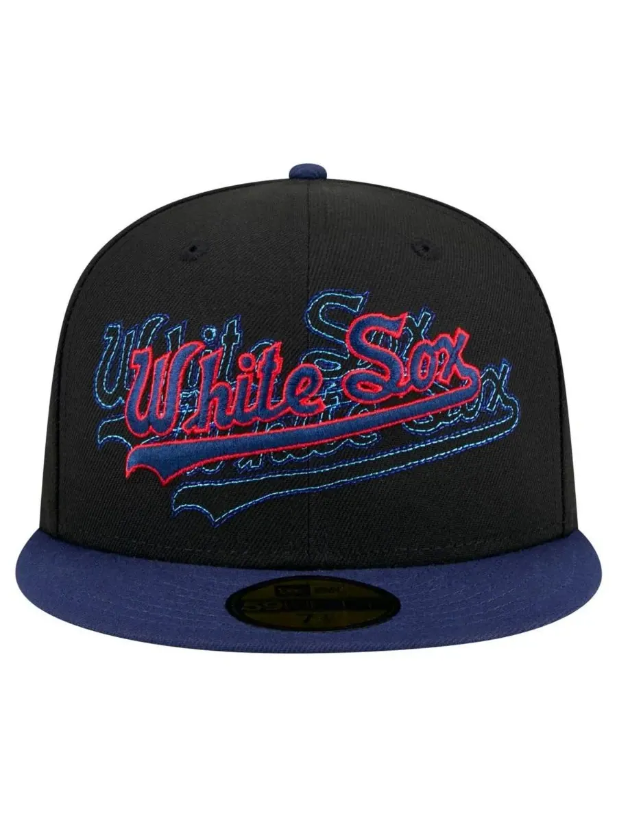 New Era Мужская черная бейсболка Chicago White Sox Shadow Stitch 59FIFTY — изображение 5 из 5, черный