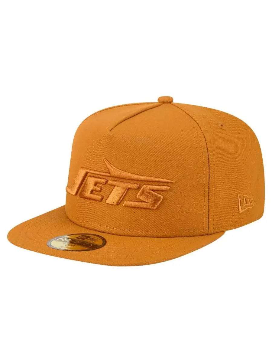New Era Мужская коричневая бейсболка New York Jets Color Pack A-Frame 59FIFTY Fitted Hat — изображение 1 из 5, коричневый