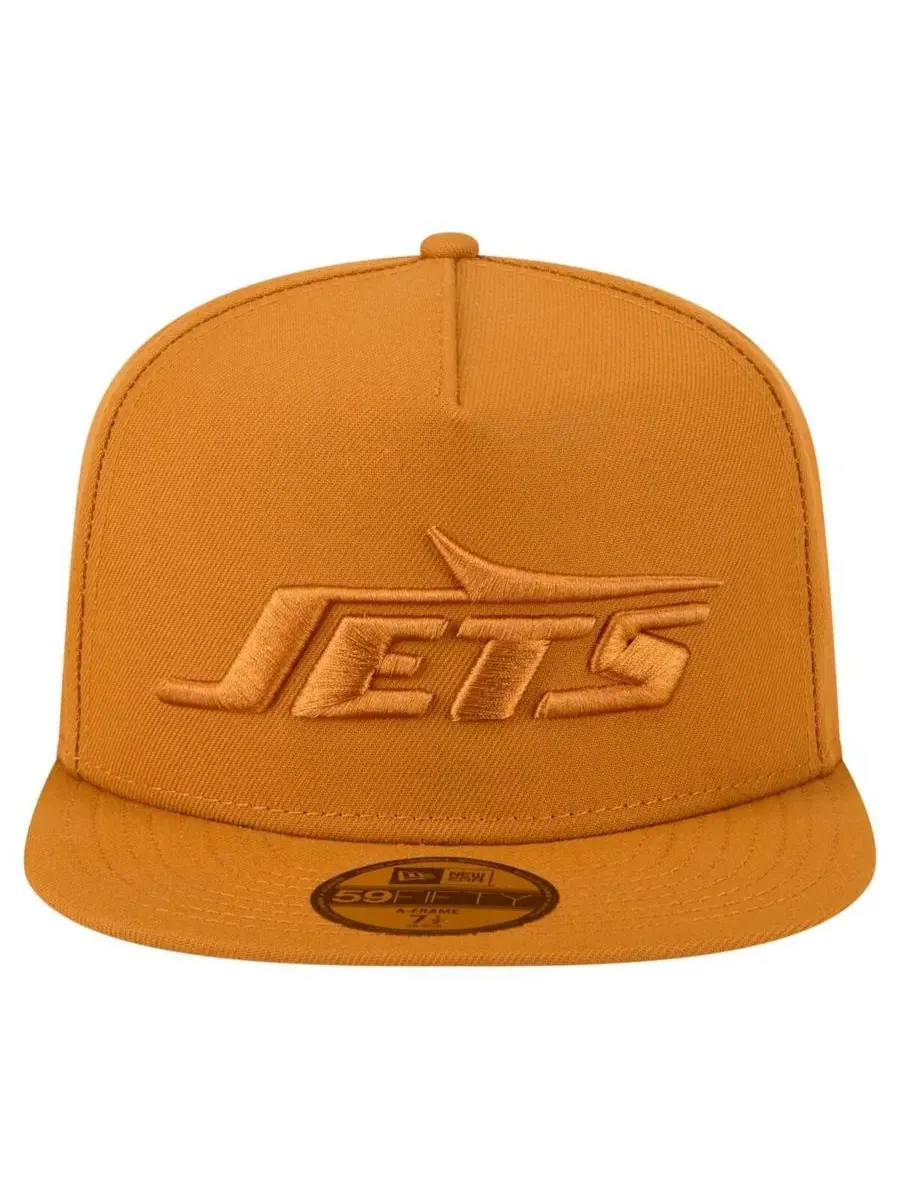 New Era Мужская коричневая бейсболка New York Jets Color Pack A-Frame 59FIFTY Fitted Hat — изображение 5 из 5, коричневый