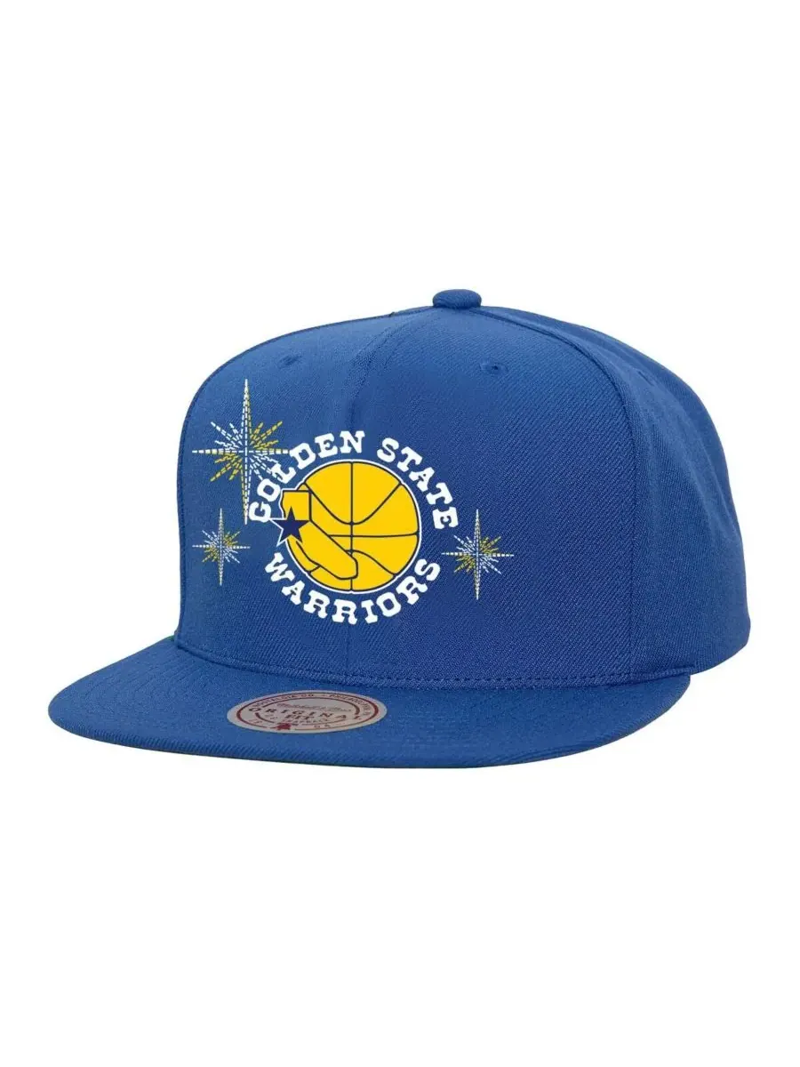Mitchell & Ness Мужская бейсболка Royal Golden State Warriors Starlight Snapback — изображение 1 из 2, королевский