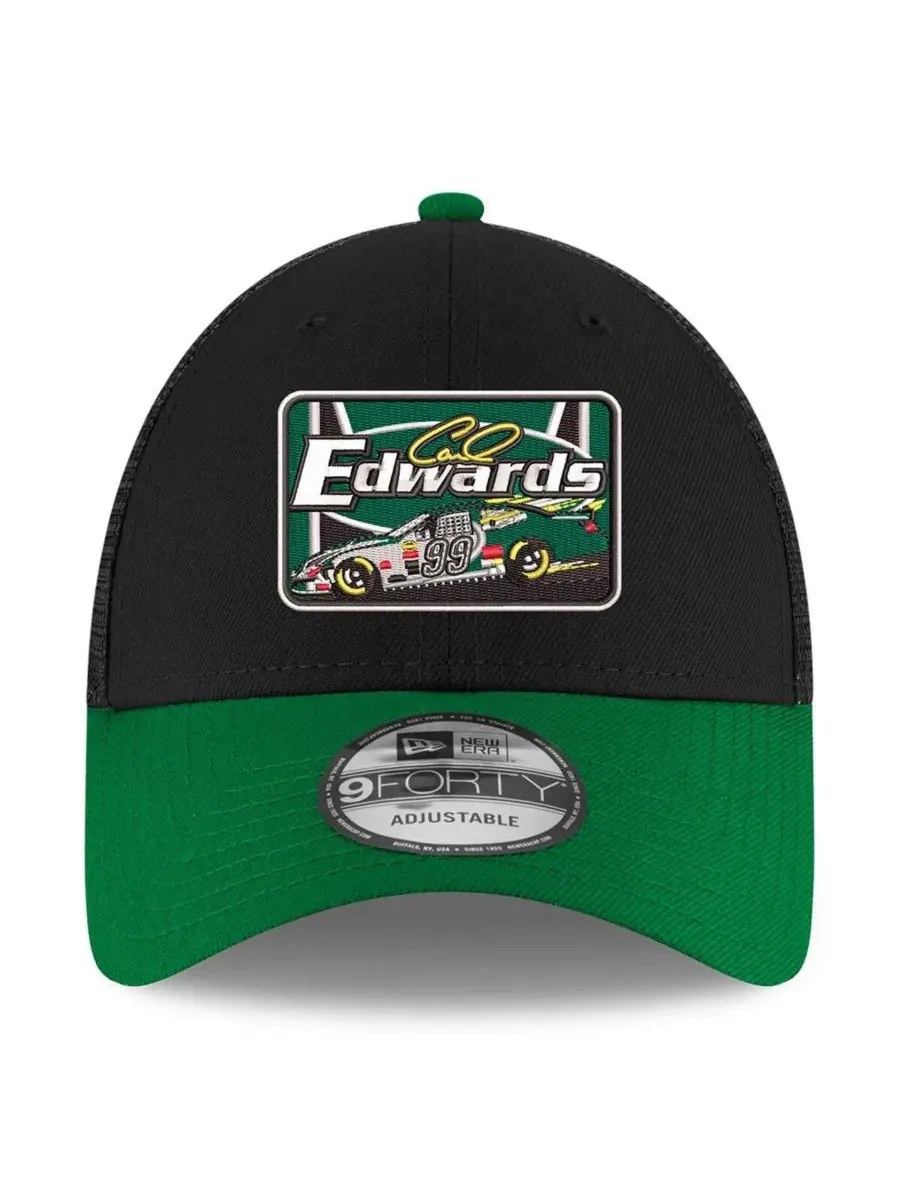 New Era Мужская регулируемая кепка-тракер Carl Edwards 2025 NASCAR Hall of Fame 9FORTY — изображение 4 из 4, черный зеленый