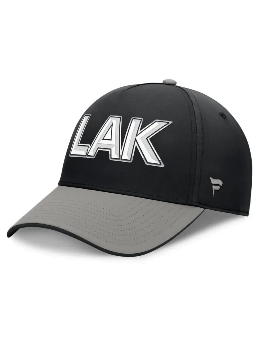 Fanatics Мужская черно-серая бейсболка Los Angeles Kings Authentic Pro Rink Team Code Flex — изображение 1 из 4, черный серый