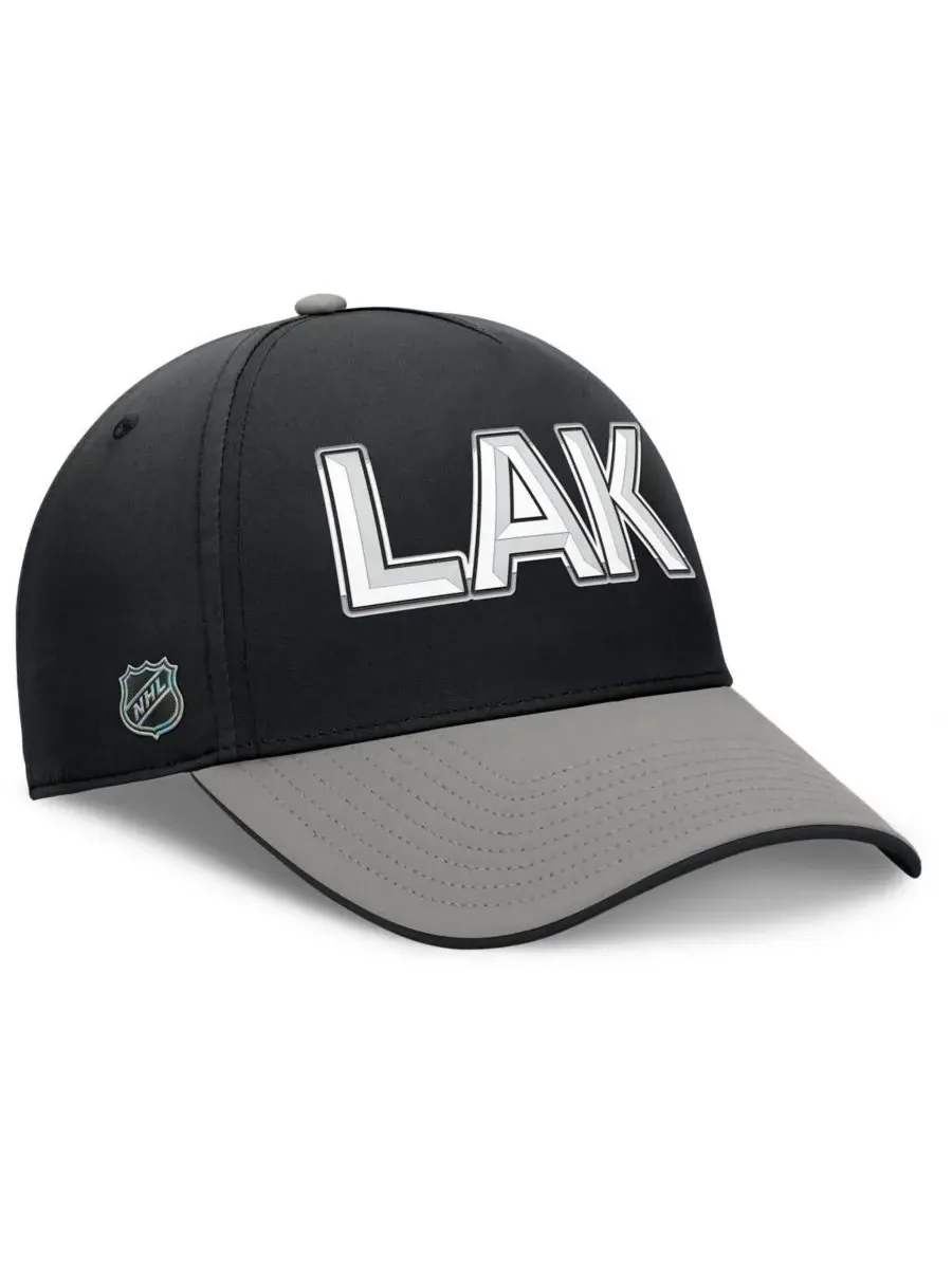 Fanatics Мужская черно-серая бейсболка Los Angeles Kings Authentic Pro Rink Team Code Flex — изображение 3 из 4, черный серый