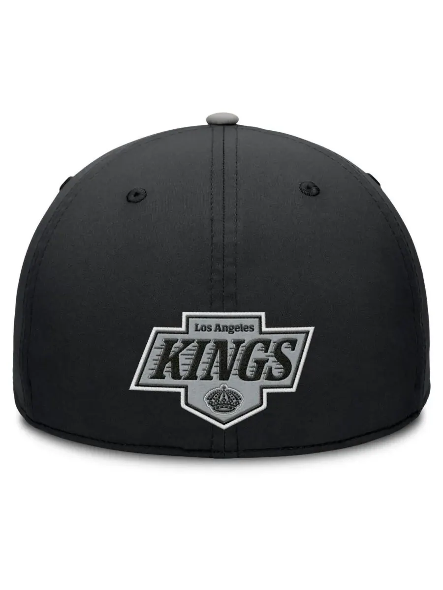 Fanatics Мужская черно-серая бейсболка Los Angeles Kings Authentic Pro Rink Team Code Flex — изображение 4 из 4, черный серый