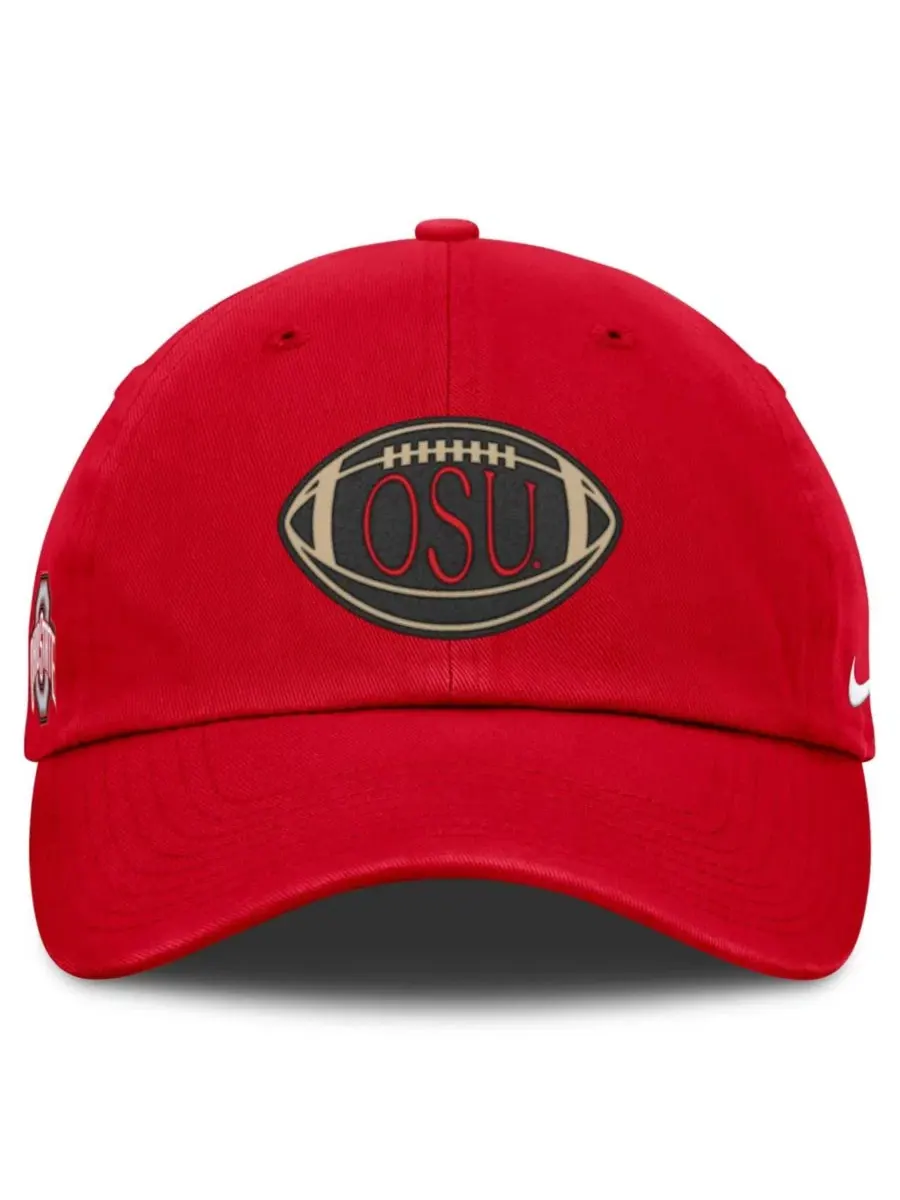 Кепка с футбольным принтом Ohio State Buckeyes Campus Prep Football Club Nike — изображение 2 из 4, алый
