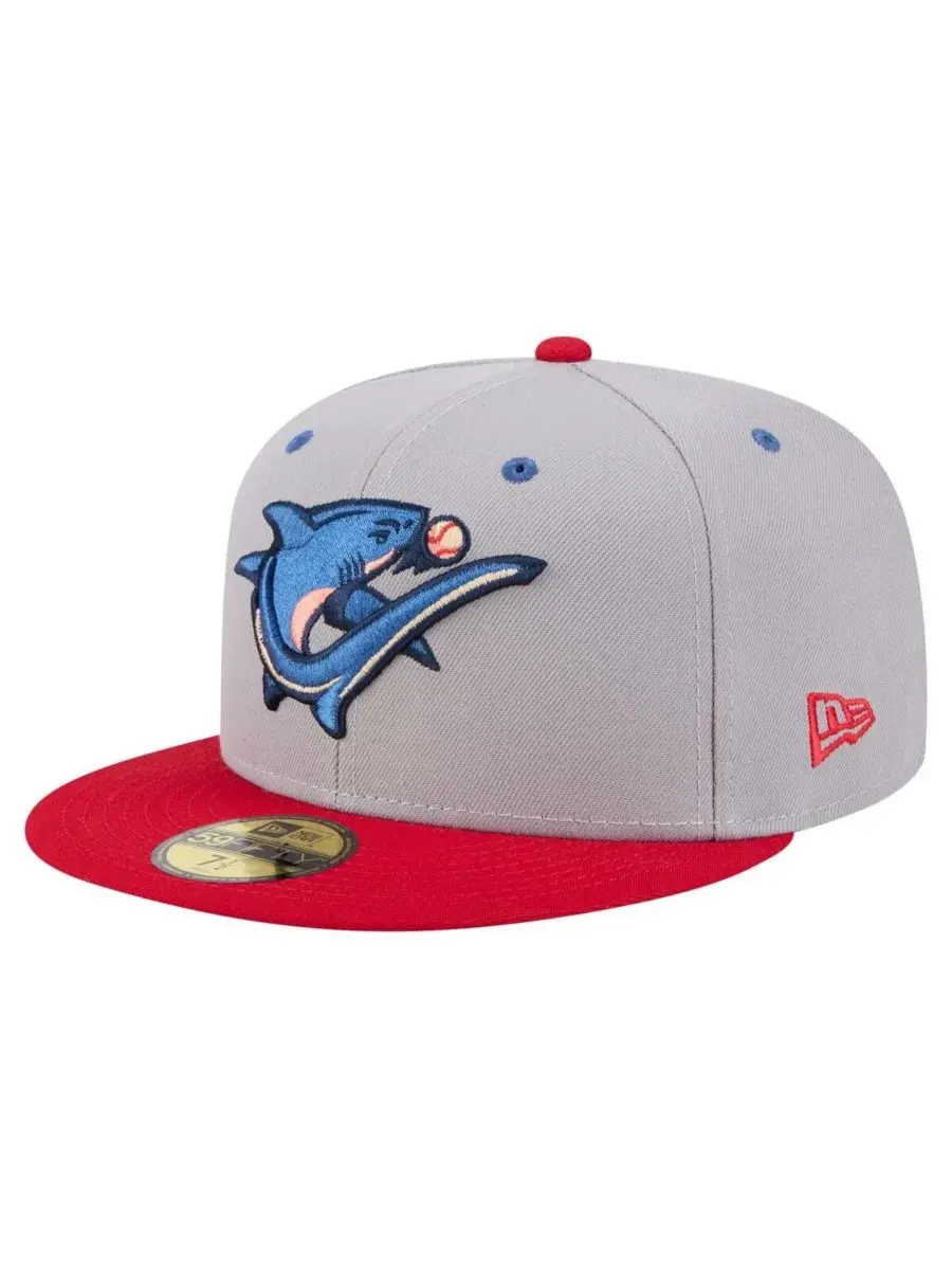 New Era Мужская серо-красная кепка Clearwater Threshers Authentic Collection 59FIFTY — изображение 1 из 4, серый красный