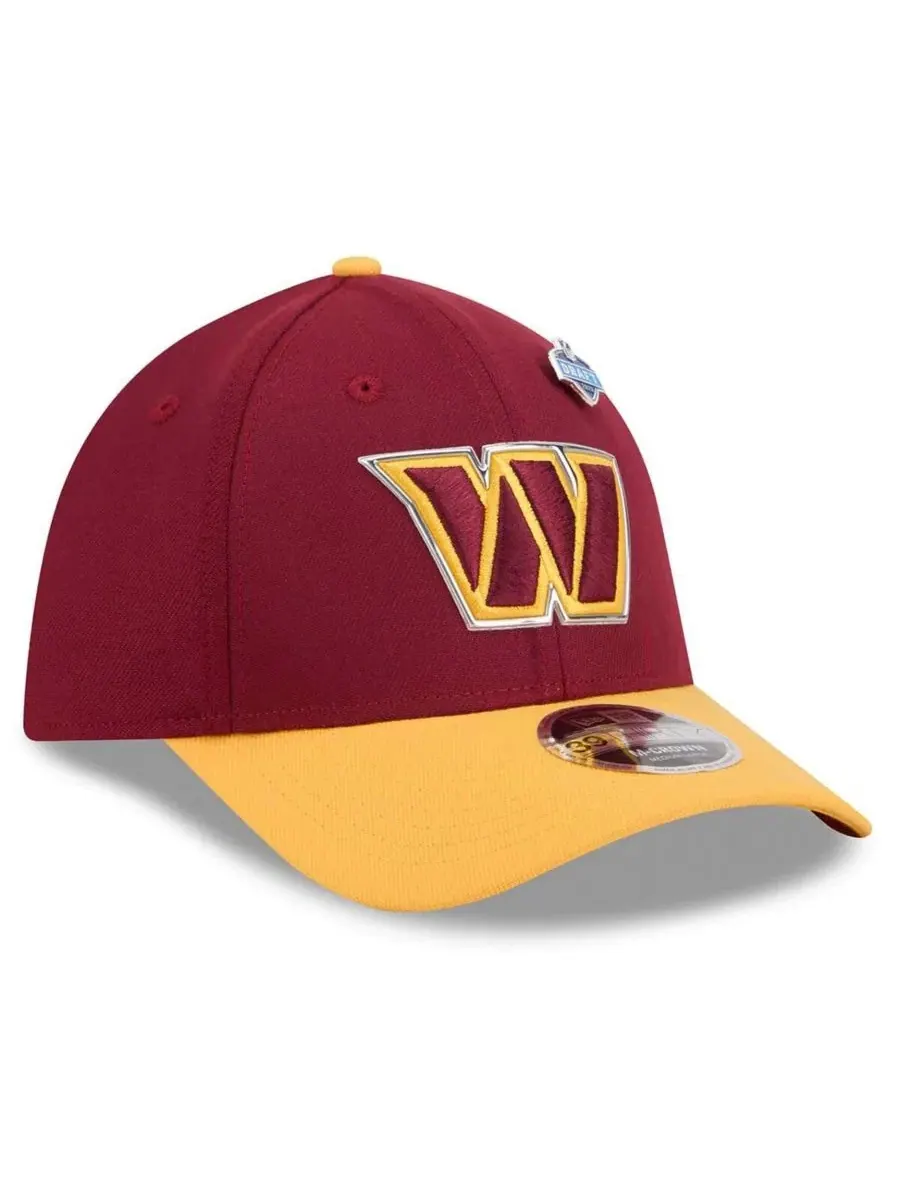 Кепка New Era с вышивкой и значком 2026 NFL Draft, Washington Commanders — изображение 3 из 5, бордовый золотистый