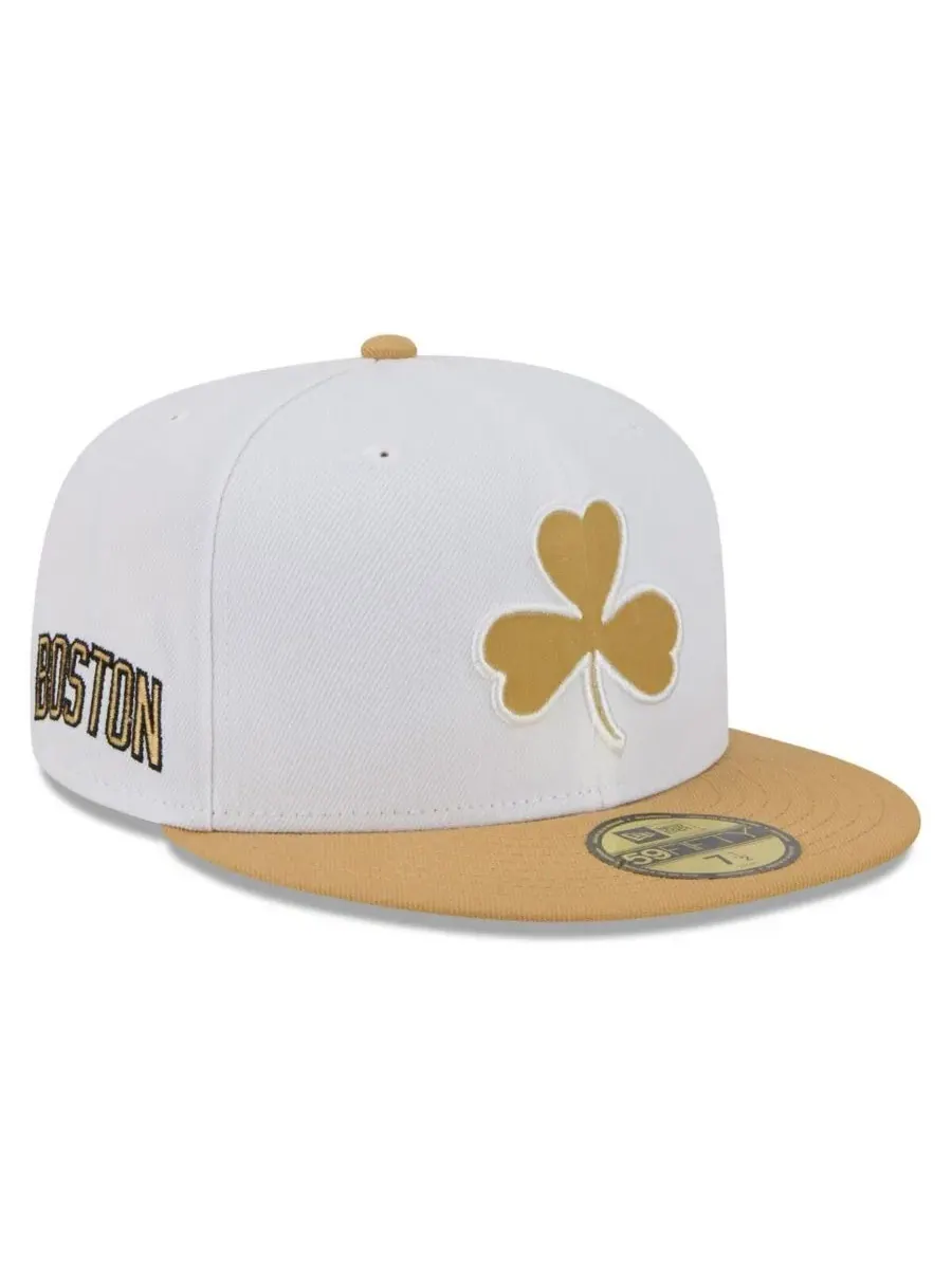 Кепка New Era с вышивкой Boston Celtics, 2025/26 City Edition — изображение 1 из 5, белый золотистый