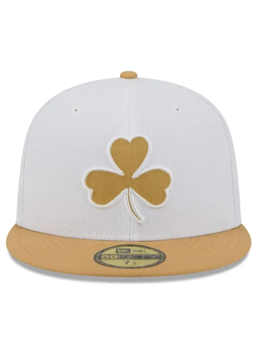 Кепка New Era с вышивкой Boston Celtics, 2025/26 City Edition — изображение 2 из 5, белый золотистый