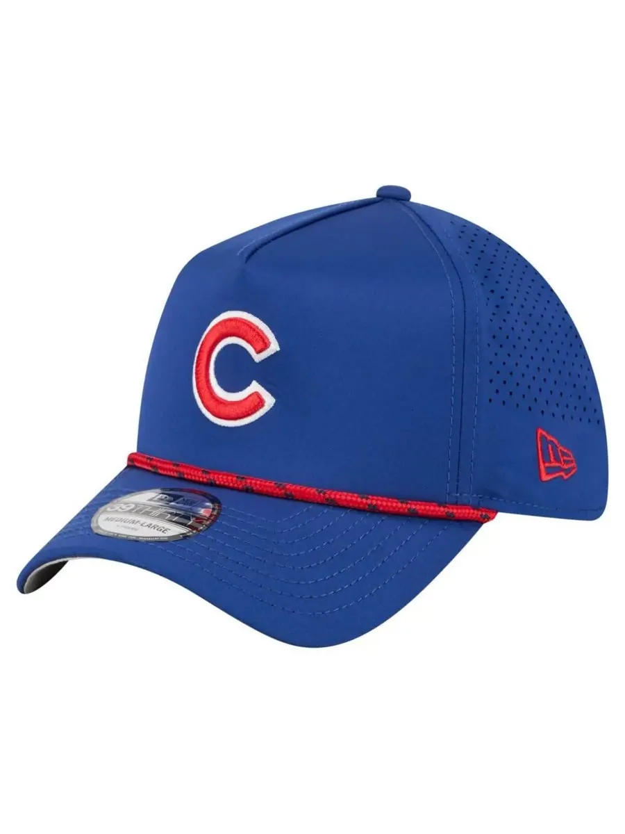 Мужская бейсболка Royal Chicago Cubs 39THIRTY A-Frame Perforated Flex Hat New Era — изображение 1 из 4, королевский