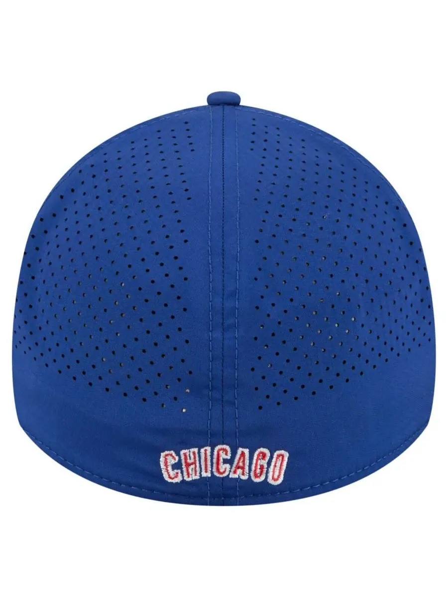 Мужская бейсболка Royal Chicago Cubs 39THIRTY A-Frame Perforated Flex Hat New Era — изображение 4 из 4, королевский