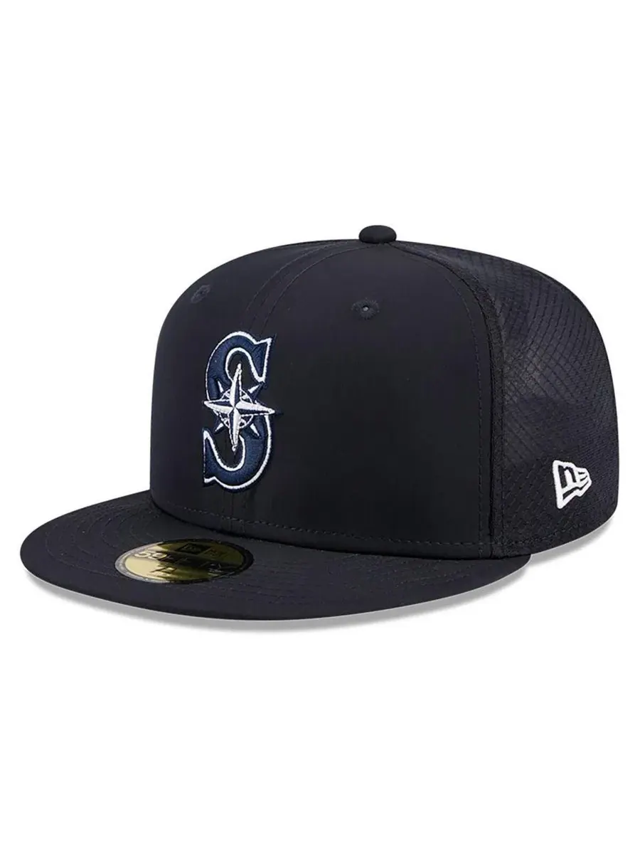 Бейсболка New Era Seattle Mariners 2026 Batting Practice 59FIFTY — изображение 1 из 5, темно-синий
