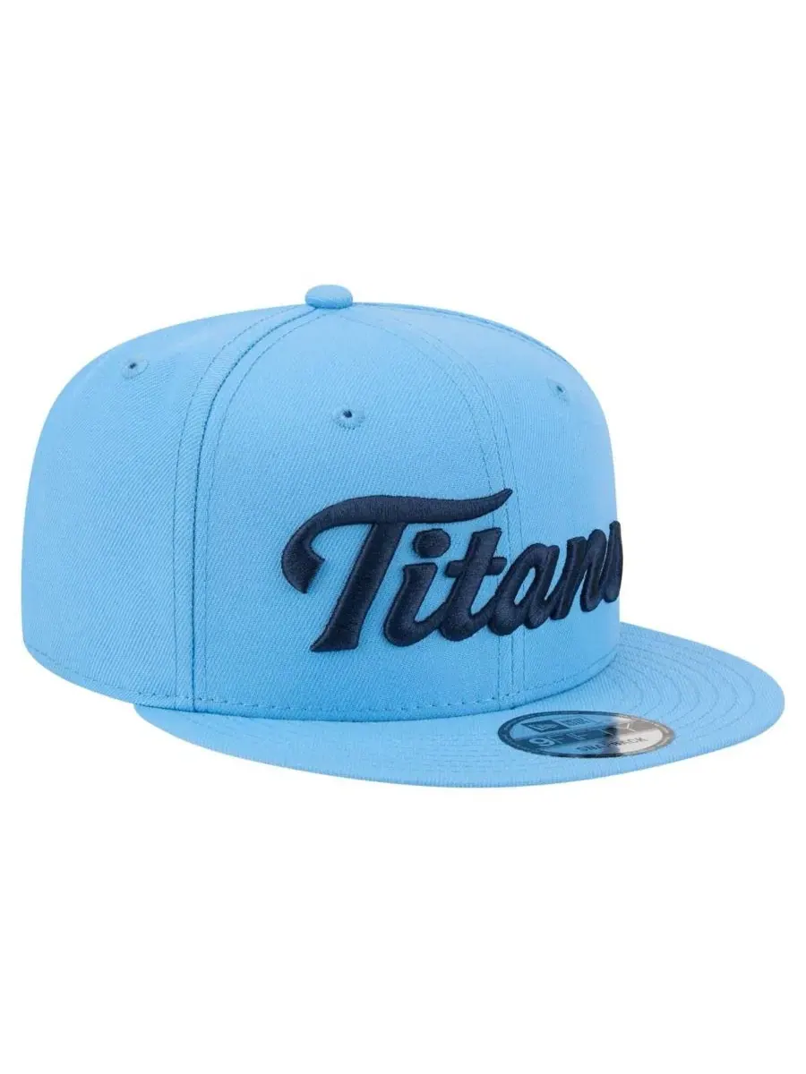 Кепка-снэпбек с вышивкой Tennessee Titans Script New Era — изображение 4 из 5, светлый синий