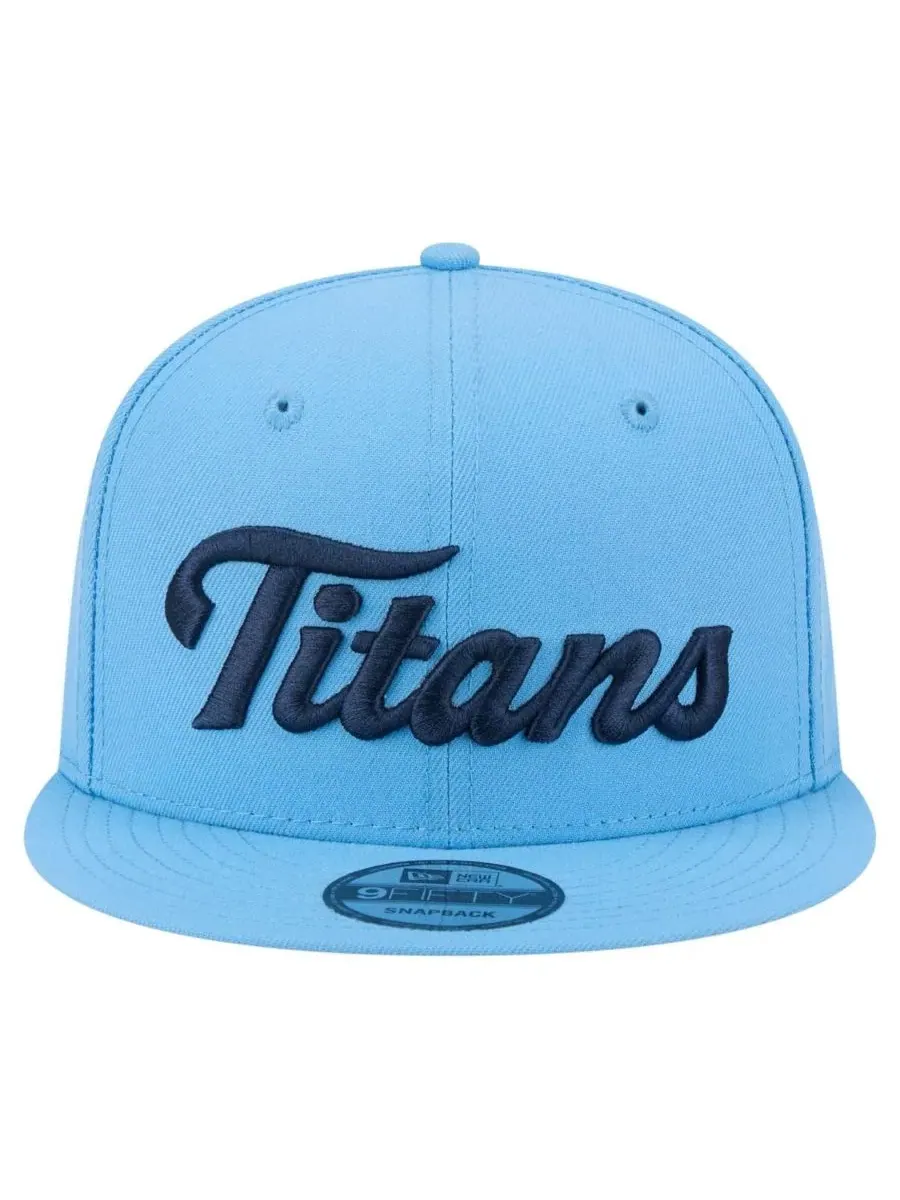 Кепка-снэпбек с вышивкой Tennessee Titans Script New Era — изображение 5 из 5, светлый синий