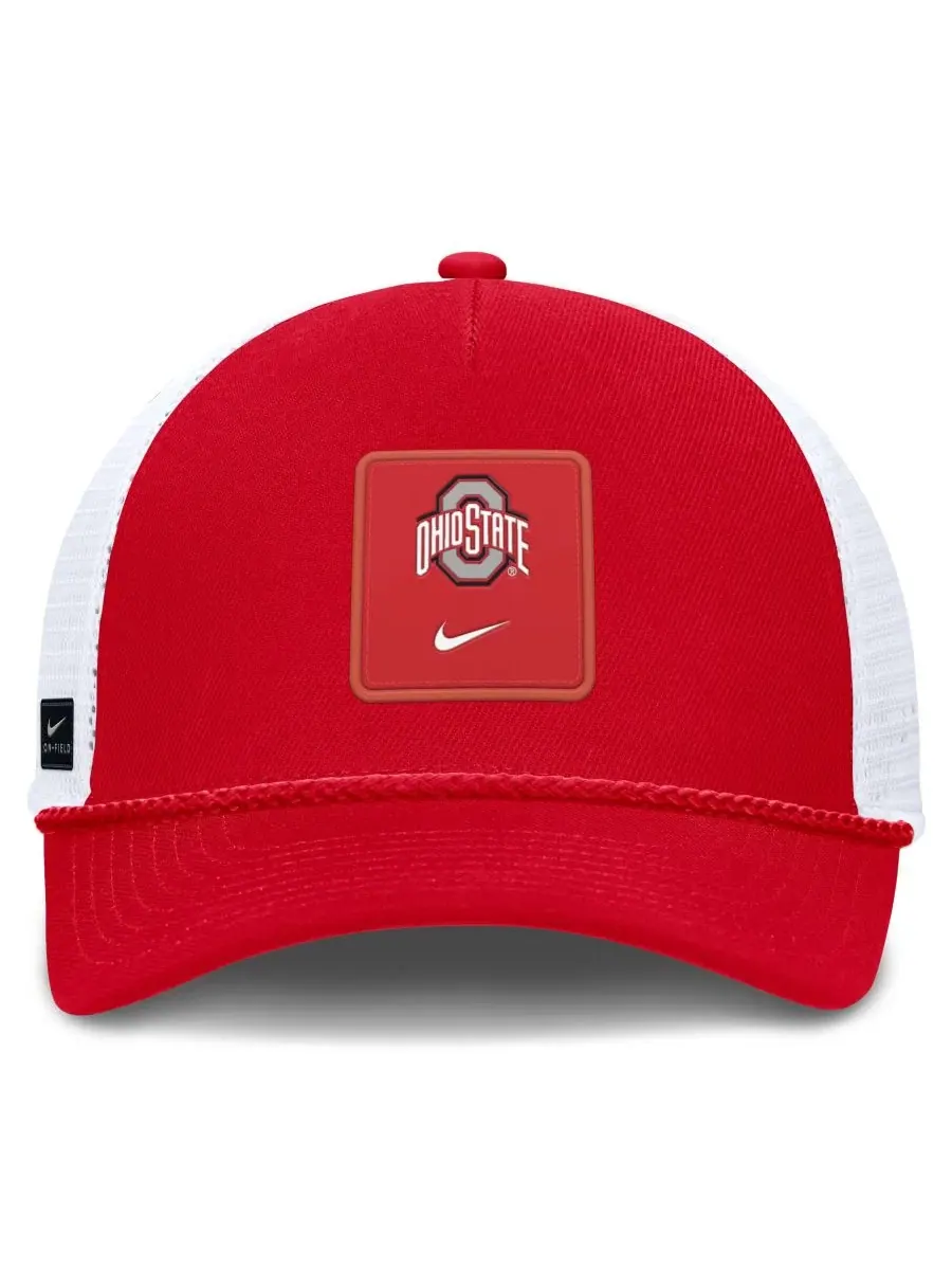 Кепка-тракер с принтом Ohio State Buckeyes 2026 On-Field Gameday Rope Trucker Nike — изображение 2 из 4, белый