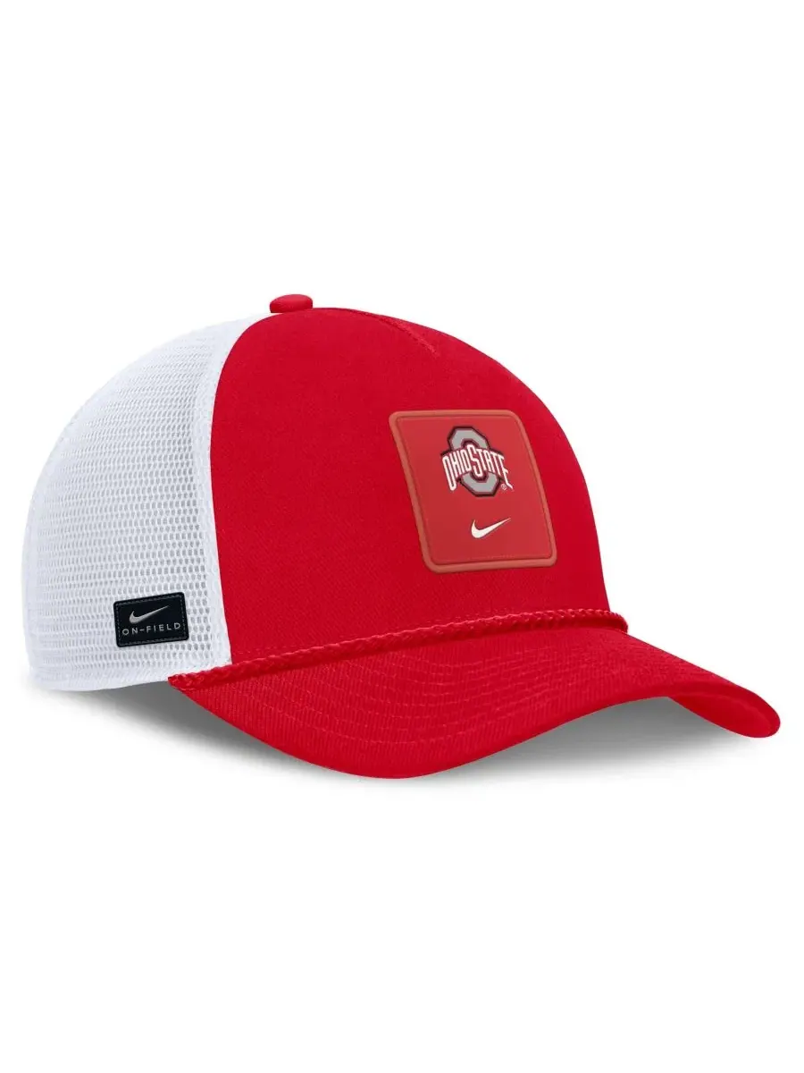 Кепка-тракер с принтом Ohio State Buckeyes 2026 On-Field Gameday Rope Trucker Nike — изображение 3 из 4, белый