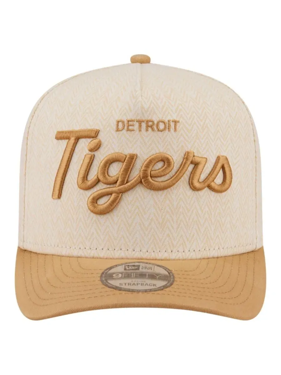 Кепка-снапбек с вышивкой Detroit Tigers Herringbone 9FIFTY A-Frame New Era — изображение 2 из 5, кремовый хаки