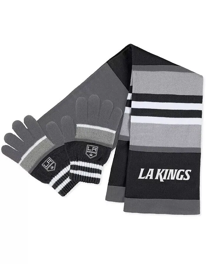 Женский комплект из перчаток и шарфа в полоску Los Angeles Kings Wear By Erin Andrews — изображение 1 из 3, мульти