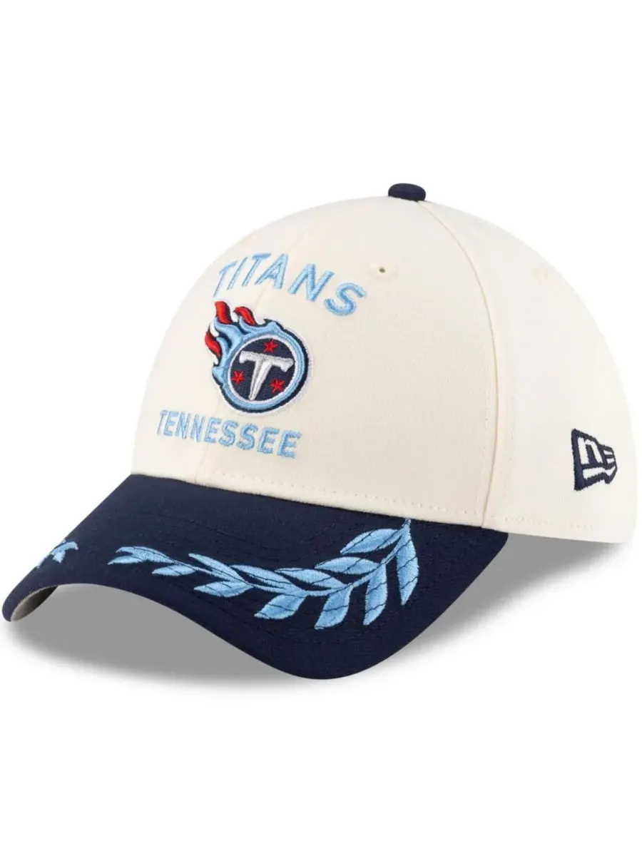 New Era Мужская кепка Tennessee Titans 39THIRTY Flex, кремово-синего цвета, с символикой драфта НФЛ — изображение 1 из 5