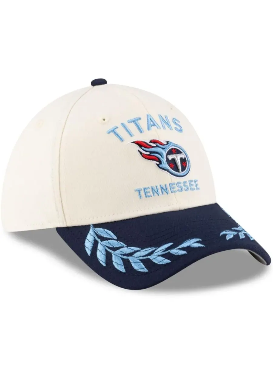 New Era Мужская кепка Tennessee Titans 39THIRTY Flex, кремово-синего цвета, с символикой драфта НФЛ — изображение 5 из 5