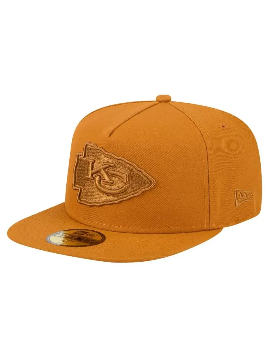 New Era Мужская коричневая бейсболка Kansas City Chiefs Color Pack A-Frame 59FIFTY Fitted Hat — изображение 1 из 5