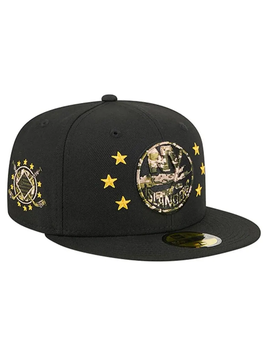 New Era Мужская черная бейсболка New York Islanders Military Appreciation Digital Camo Stars — изображение 1 из 4, черный