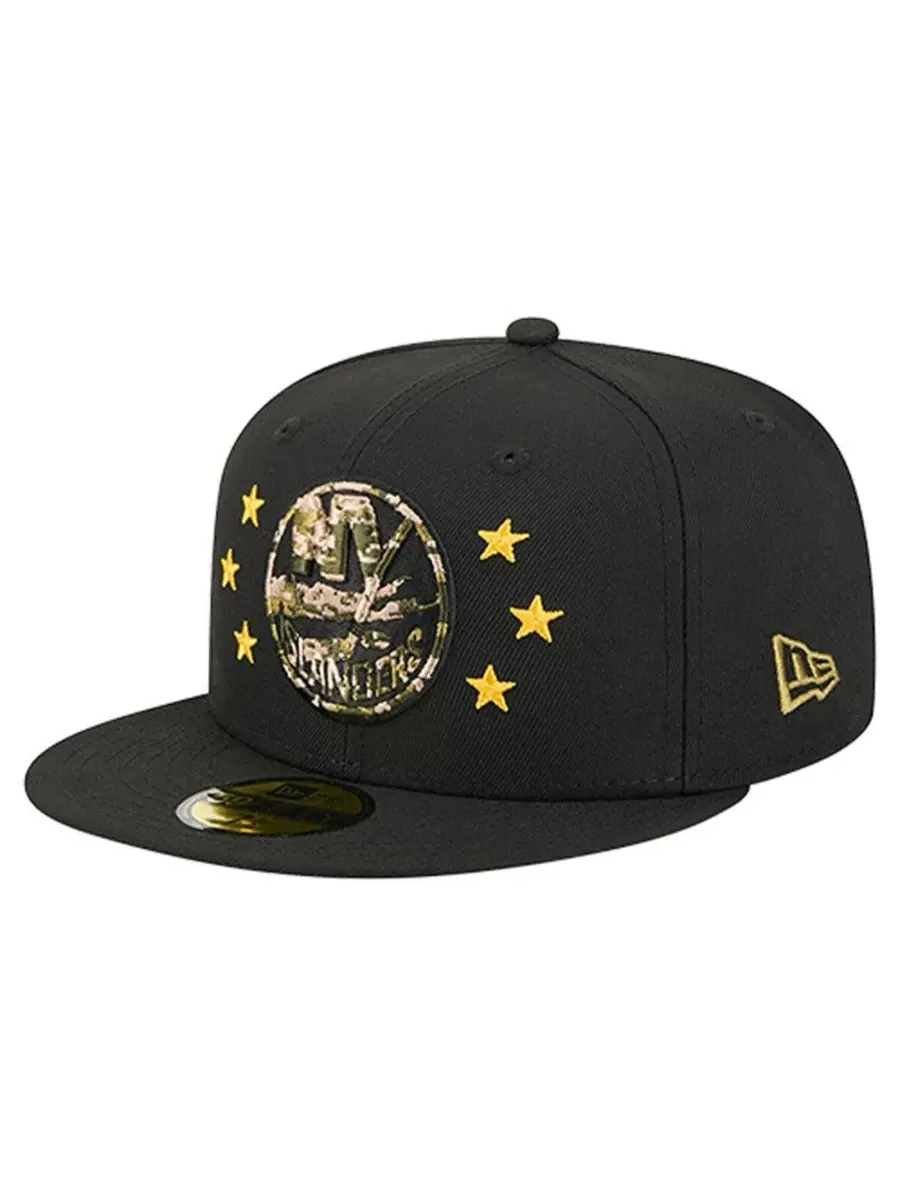 New Era Мужская черная бейсболка New York Islanders Military Appreciation Digital Camo Stars — изображение 3 из 4, черный