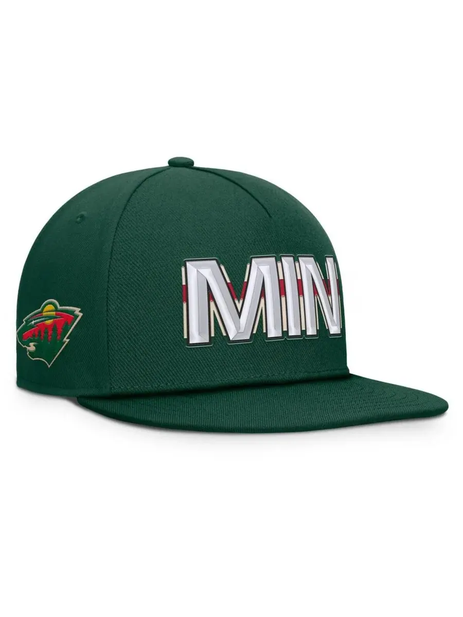 Fanatics Мужская зеленая бейсболка Minnesota Wild Authentic Pro Rink Team Code с — изображение 1 из 4, зеленый