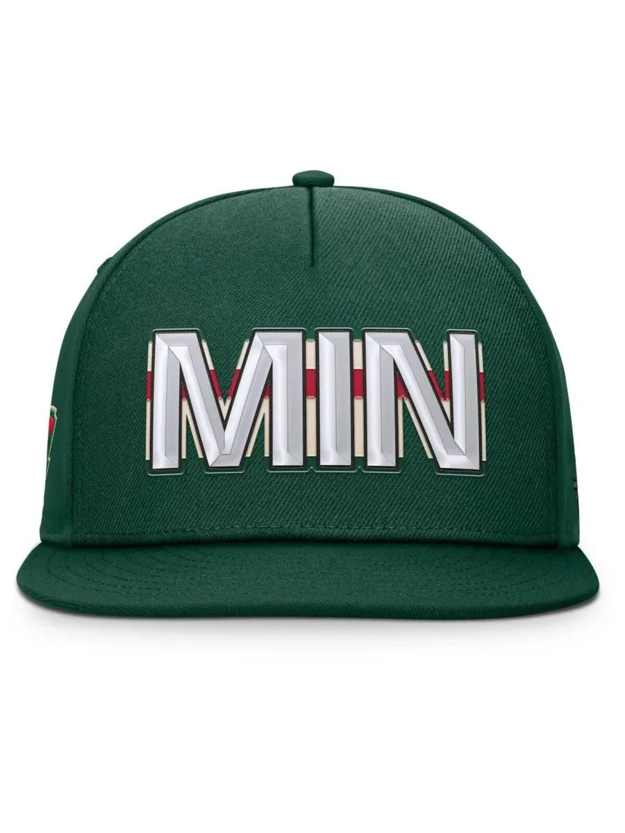 Fanatics Мужская зеленая бейсболка Minnesota Wild Authentic Pro Rink Team Code с — изображение 2 из 4, зеленый