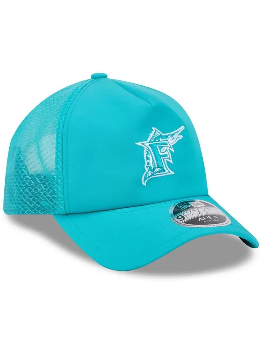 Бейсболка New Era 9FORTY APEX с вышитым логотипом Florida Marlins — изображение 3 из 4, бирюзовый