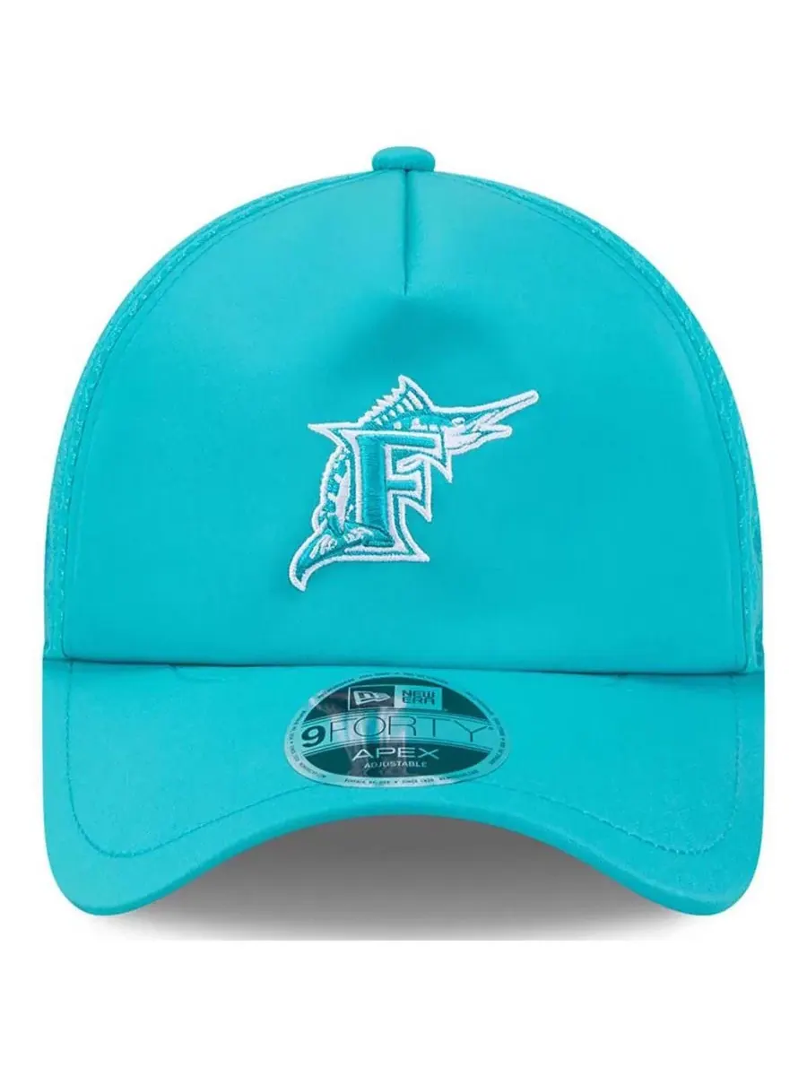 Бейсболка New Era 9FORTY APEX с вышитым логотипом Florida Marlins — изображение 4 из 4, бирюзовый